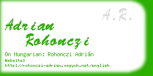 adrian rohonczi business card